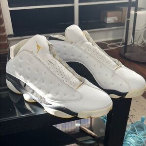 Jordan White and Black Sneakers Jordan 13 low RARE need strings 🔥🔥🔥 rare!